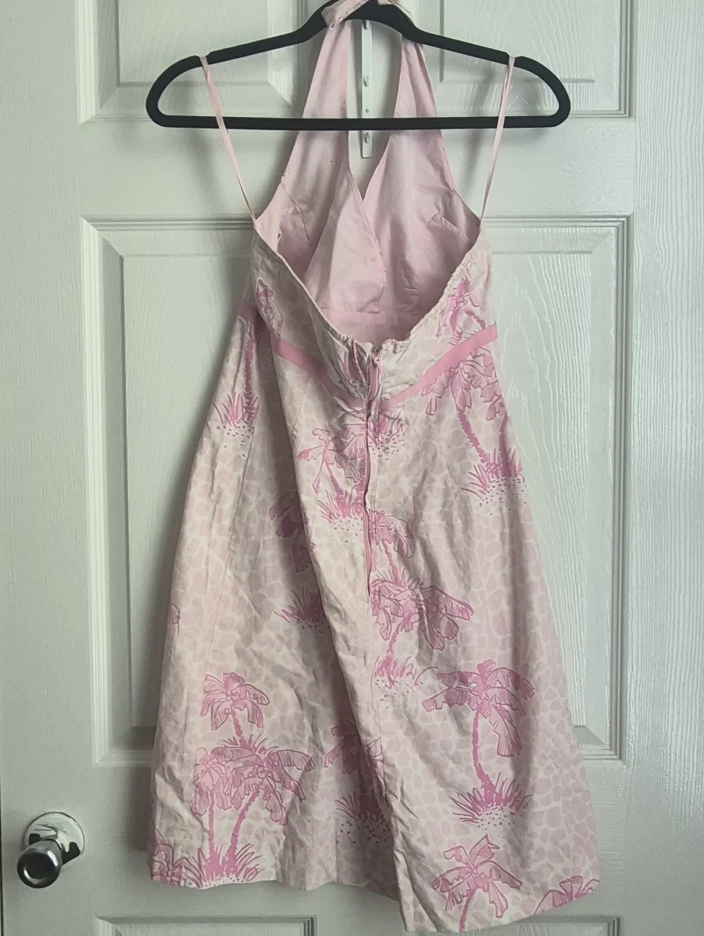 Lilly Pulitzer | size 10 | vintage halter sheath Mini Palm Pattern dress - Picture 2 of 8